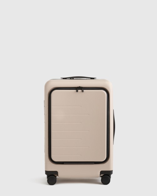 Front Pocket Hard Shell Carry-On Suitcase - 20 - Tan