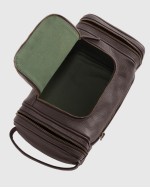 Nappa Leather Toiletry Bag - Dark Brown