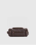 Nappa Leather Toiletry Bag - Dark Brown