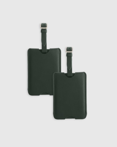 Nappa Leather Luggage Tag (2-Pack) - Dark Green