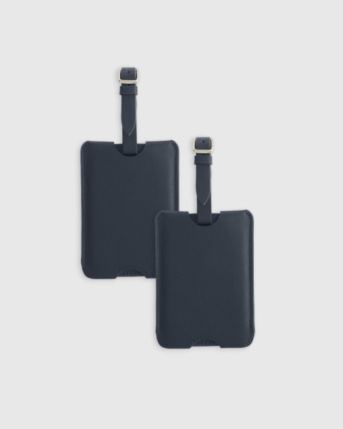 Nappa Leather Luggage Tag (2-Pack) - Navy