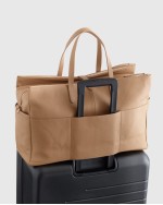 Italian Leather Triple Compartment Weekender - Golden Tan