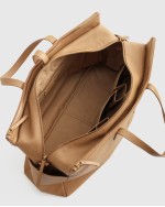 Italian Leather Triple Compartment Weekender - Golden Tan