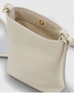 Italian Pebbled Leather Phone Crossbody - Stone