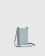 Italian Pebbled Leather Phone Crossbody - Dusk Blue