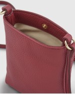 Italian Pebbled Leather Phone Crossbody - Burgundy