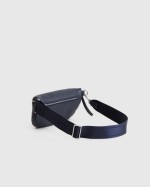 Italian Pebbled Leather Sling Bag - Navy