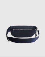 Italian Pebbled Leather Sling Bag - Navy