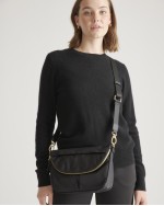 Revive Nylon Foldover Crossbody - Black