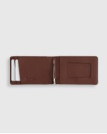 Italian Leather Money-Clip Wallet - Chocolate Brown