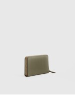 Italian Pebbled Leather Continental Wallet - Olive