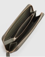 Italian Pebbled Leather Continental Wallet - Olive