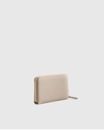 Italian Pebbled Leather Continental Wallet - Taupe